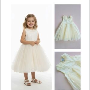 Elegant Cream Tulle Dress for Girls